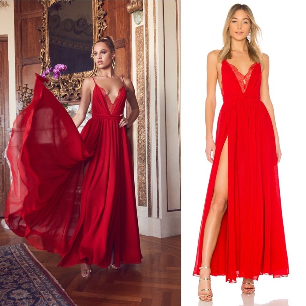 Michael Costello x REVOLVE Justin Maxi Gown in Red Size XS